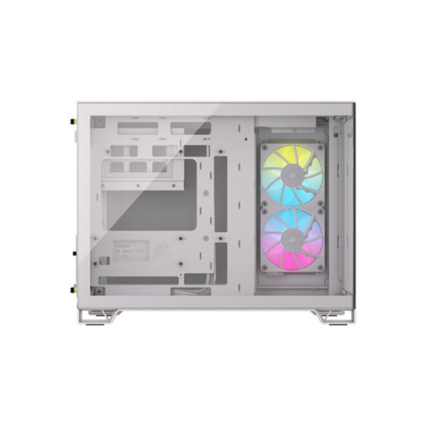 Gabinete Corsair 2500X Mid-Tower TG iCUE Fan RGB x2 Dual Chamber White - Imagen 2