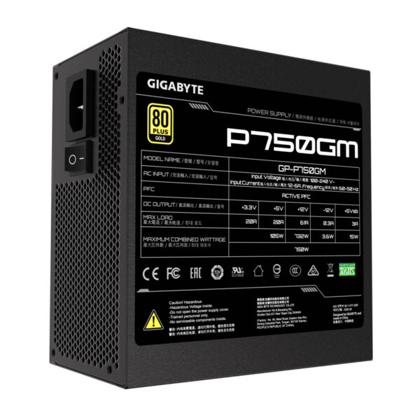 Fuente Gamer 750W Gigabyte PG5 80 Plus Gold Modular - Imagen 2