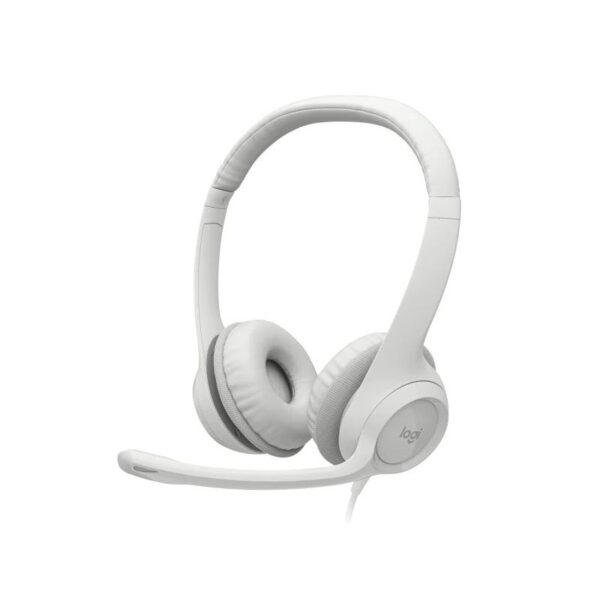 auricular headset logitech h390 usb blanco con microfono