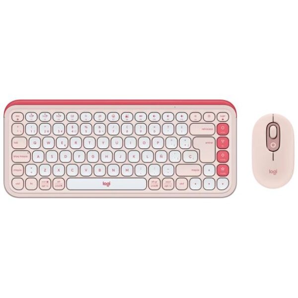 combo teclado y mouse logitech pop icon rosa 920013053 0