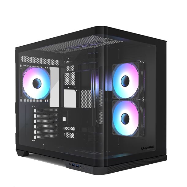 GABINETE GAMER RAIDMAX INFINITA I630 FISHTANK CURVED GLASS ARGB BLACK