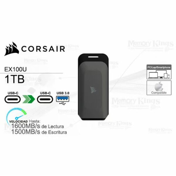 Disco Externo SSD 1TB Corsair EX100U USB - Imagen 3