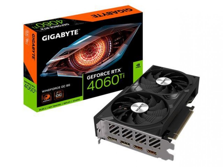 PLACA DE VIDEO RTX 4060 TI GIGABYTE 2X FANS 8GB DDR6