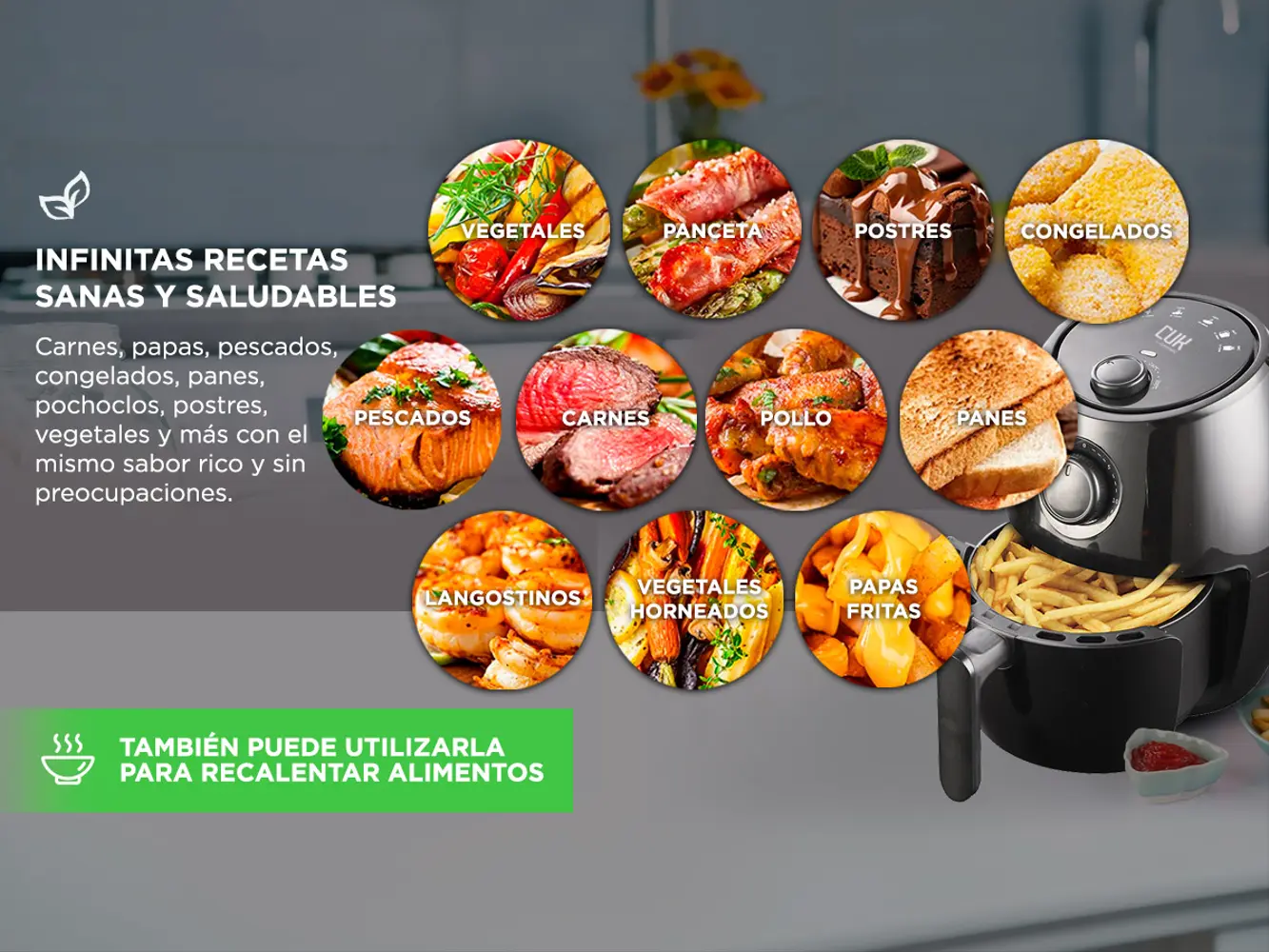 Olla Freidora Sin Aceite Air Fryer Ps Plus 2 Litros